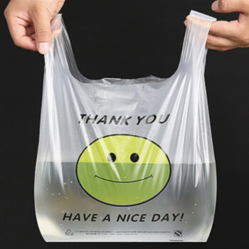 圣极光透明笑脸塑料袋44*70cm手提食品袋三丝G2575可定制600个
