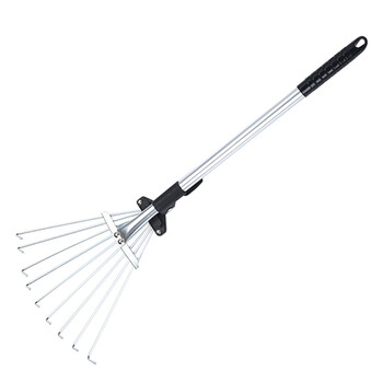 金诗洛 K517 草耙 落叶耙子 可伸缩不锈钢园林耙子钢丝耙 9齿不锈钢耙