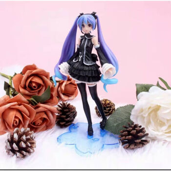 初音未来手办动漫二次元美少女娃娃玩偶景品模型周边玩具蛋糕摆件 黑