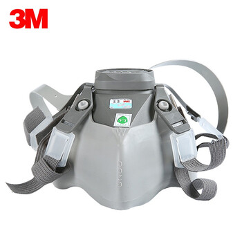 3M 6200防毒面具半面罩头戴式防护面具主体双滤盒 防护有机气体搭配6000系列滤毒盒