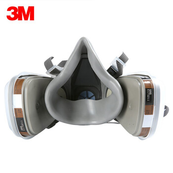 3M6200半面罩+6001CN滤盒+5N11滤棉+501滤棉盖防有机气体蒸气防毒套装 6200+6001