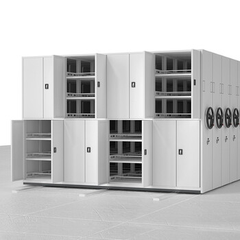 京度密集架手摇式移动档案文件柜资料柜钢制轨道密集柜 一列二组每立方单价