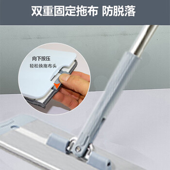 亿丽佳 免手洗平板拖把 木地板拖布套装 墩布干湿两用 懒人清洁刮刮乐桶