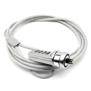 稳斯坦 W452 四位数字密码锁 钢丝绳防盗安全通用手提笔记本锁直径3.5mm 长度1.2m 