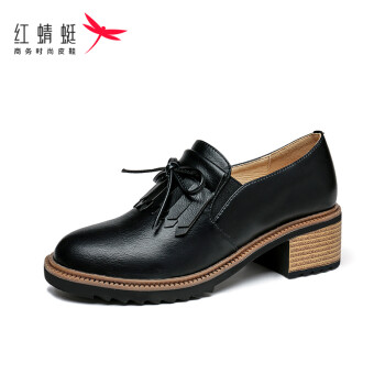 舒适个性不累脚单鞋 红蜻蜓新品:黑色 红蜻蜓新品:35 女款【图片 价格