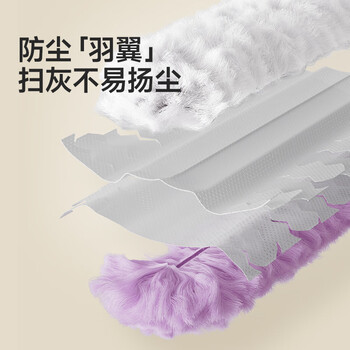 美丽雅静电除尘掸子扫灰清理神器一次性鸡毛掸子可伸缩长杆家用车用打扫