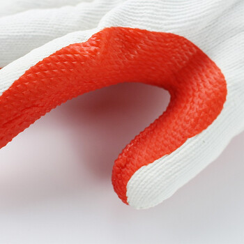 登升#105防滑手套 贴片加厚耐磨耐扎防刺防滑建筑工地搬砖搬家劳保胶皮手套 12双(一包) 均码