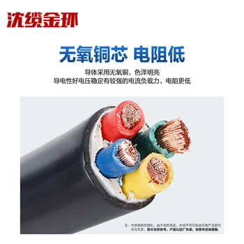 沈缆金环 ZR-RVVZ-0.6/1KV-4*2.5mm² 国标通信机房用阻燃软电缆 1米