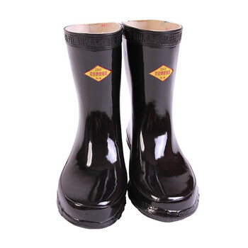 双安 25KV绝缘靴 中筒电工靴 耐磨防滑橡胶劳保雨靴 黑色 41码