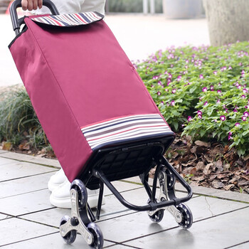 海斯迪克 HKCL-219 购物车爬楼折叠小拉车 买菜手拉车小推车行李车拉杆车 基础款 蓝