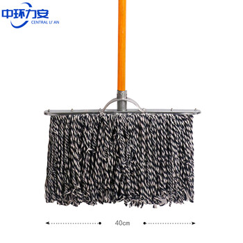 中环力安【蓝白40cm木杆】酒店物业老式棉线木杆拖把