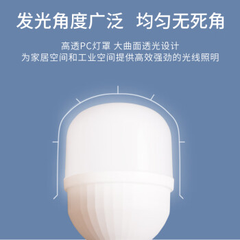 开尔照明（CARE） LED节能灯泡  E27大螺口物业工厂商用 60W 白光6500K 柱形灯 T160