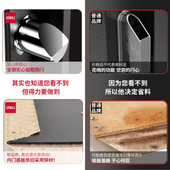 得力保险柜 家用办公指纹密码保险箱小型财务专用保密箱防盗可入墙入柜保管柜 60cm钻石白 曜臻系列