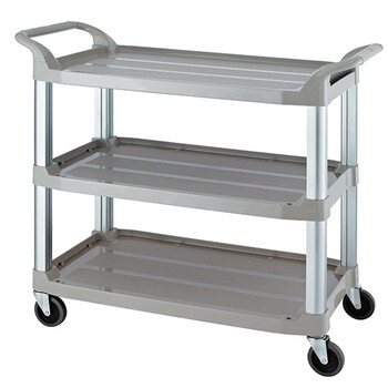 迪恩斯（DEANS）塑料三层酒店手推车收碗车厨房饭店餐具推车后厨清洁车工作车收集车灰色