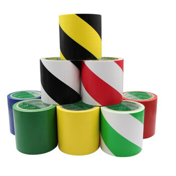 飞尔（FLYER）警示胶带PVC黑黄斑马线警戒地标贴安全地面5S标识彩色划线地板胶带黑黄红白绿 10cm*18m 黄黑