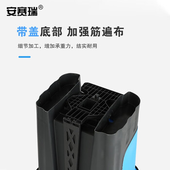 安赛瑞 三胞胎垃圾分类垃圾桶 厨房脚踏带盖垃圾桶 60L 大号商用三合一连体桶 厨余+其他+可回收物 711110