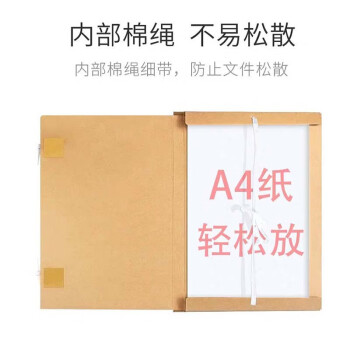 联嘉 牛皮纸档案盒无酸纸加厚大号文件收纳盒50个装 宽50mm×长220mm×高310mm