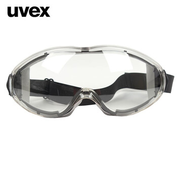 uvex优唯斯 9002281 防飞溅防风沙防冲击透明防尘防护眼镜 定做 黑色-灰色（橡胶头戴款）1副