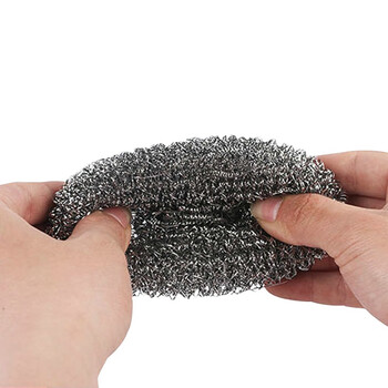 海斯迪克 HKF-1 钢丝球【10个】13克/个 食堂厨房钢丝球 不锈钢清洁球 金属除锈钢丝球