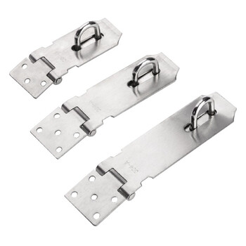 稳斯坦 不锈钢防盗搭扣吊扣 门窗五金门扣锁牌橱柜挂锁扣门窗配件 钢色4寸 W468