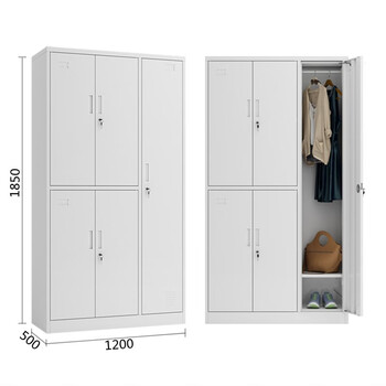 艾科堡 定制1200*500*1850加厚钢制五门储物柜 全铁门五门员工柜 AKB-GYG-4