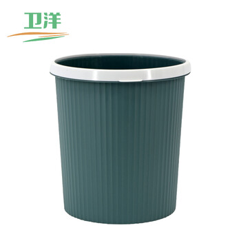 卫洋 WYS-353 清洁压圈简约塑料垃圾桶办公室圆形收纳桶纸篓 竖纹小号 颜色随机