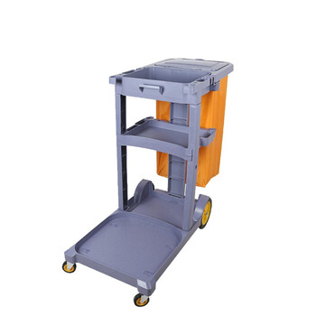 超宝（CHAOBAO）酒店物业清洁手推车保洁工具车布草车多功能 D-11-1清洁车灰色有盖