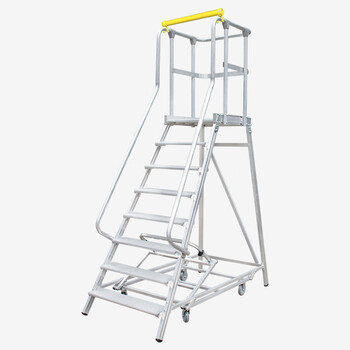 亚迈狮 铝合金仓库登高车 超市理货梯 平台登高梯 8步梯  可移动 FP系列