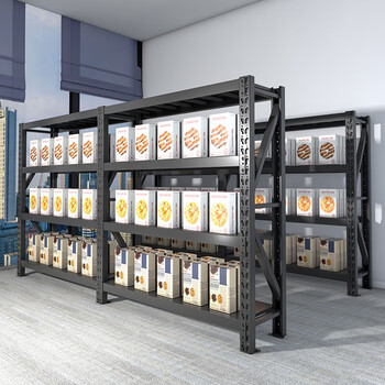 实邦（货架）黑色副架120*50*180=4层180kg 轻型货架 仓库货架