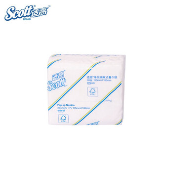 金佰利适高 原浆单层抽取式餐巾纸 商用酒店企业公司商场餐巾纸  200抽/包 60包1箱装 量贩超值 0750-20