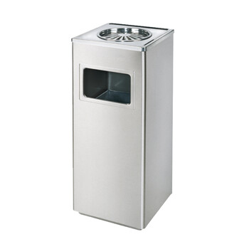 南 GPX-40A 方形菊花格座地烟灰桶 不锈钢 南方垃圾桶公用垃圾箱果皮桶 砂钢 内桶容量15.8升