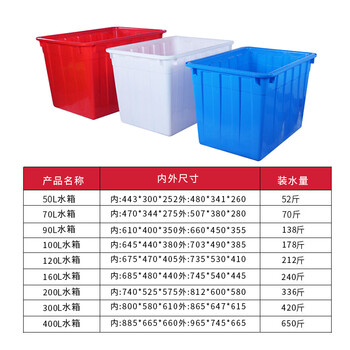 震迪300L大水箱水产养殖箱工厂塑料胶箱700248蓝色865*647*615