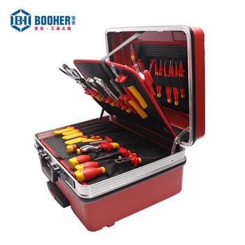 宝合(booher)111件套VDE绝缘拉杆箱综合工具组套0200404 铬钒钢