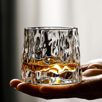 洋酒杯酒具烈酒杯家用水杯创意雕花异形白酒杯冰川杯子冰川纹1个装