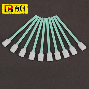 百舸 无尘棉签 工业无尘布头棉签 无尘布擦拭棒 净化防静电扁头棉棒 光学镜头擦拭棒 超细纤维棉棒 100支/包