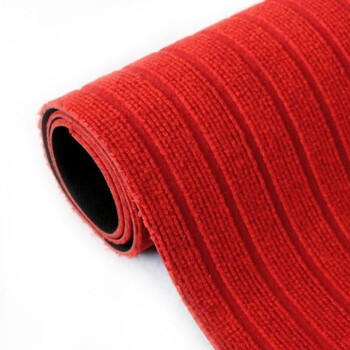 雅的（yade）雅的 入户玄关七条纹地垫吸水除尘蹭土脚垫厨房防油地垫 暗红色 120*180 /张