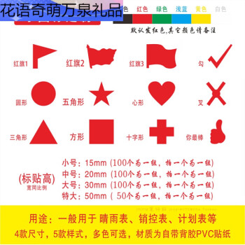 小红旗贴纸晴雨销控表地图标记贴工作计划表旗帜记号标签贴不干胶2