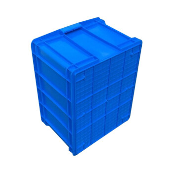 京云灿塑料周转箱长方形蓝色加厚可配盖熟胶箱货架物料收纳盒物流运输框700-390外740*560*400mm