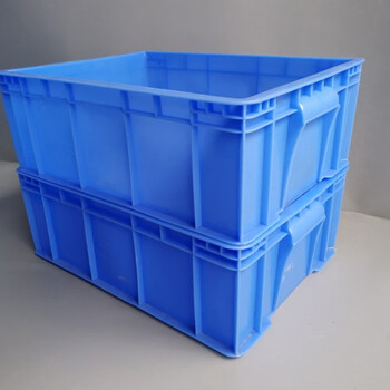 JN JIENBANGONG 周转筐 长方形塑胶周转箱胶筐物料盒货架周转筐新料 蓝色525*365*205mm
