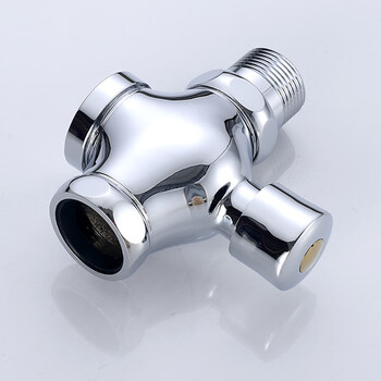 星期十 大四通（高标）6分DN20 铜手按式蹲便器冲水阀 四通冲洗阀 大便延时冲洗阀 厕所冲洗阀定制