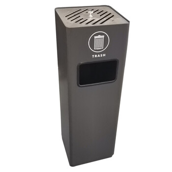 和畅（HC）GPX-111N 座地烟灰柱 黑色烤漆 立式烟灰桶 烟蒂柱 商场烟头垃圾桶 
