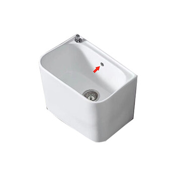 星期十阳台池陶瓷洗拖把池拖布池落地式洗拖布池153+一键排污+喷枪龙头带溢水口54cm*38cm*40cm定制