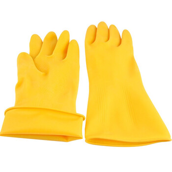 安美尚（ams）A538牛筋乳胶手套加厚耐酸碱工业劳保手套洗碗家务手套5双M码