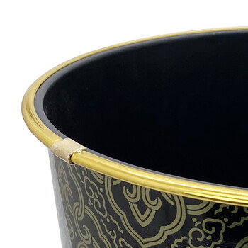 益美得 FW1231  印花垃圾桶圆形无盖 办公室卫生间纸篓  颜色随机