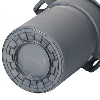 舒蔻（Supercloud）室内车间工业加厚圆形大号垃圾桶 餐厅酒店商用厨房塑料带盖垃圾桶 80L加厚（不带底座）