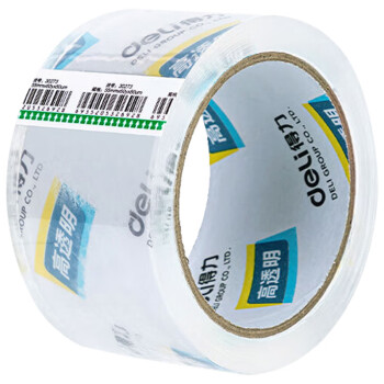 得力（deli）30273 高品质高透明封箱胶带 打包胶带 55mm×60y×50um 1筒（6卷）