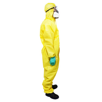 SAFEMAN君御 GAJ3000连体防护服 防尘透气防液体喷溅耐酸碱防化服 黄色-XXL 1套