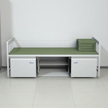 京度床学校单位宿舍铁床钢制加厚单人床含床下储物柜可定制单人床