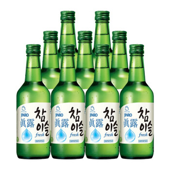 真露 韩国进口烧酒16.9°竹炭酒 360ml*9瓶装