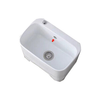 星期十阳台高脚陶瓷拖把池带腿拖布池落地式洗墩布池型号109一键排污带防溢水口56cm*38cm*40cm定制